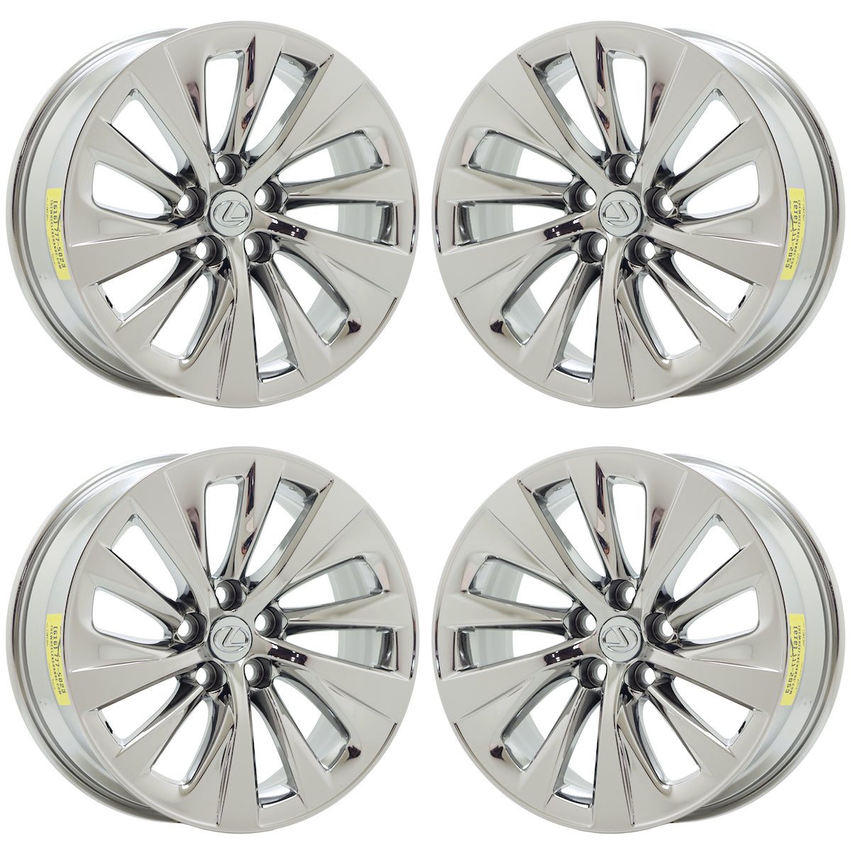19" Lexus LS500 LS500h Bright Chrome wheels rims Factory OEM set 74367